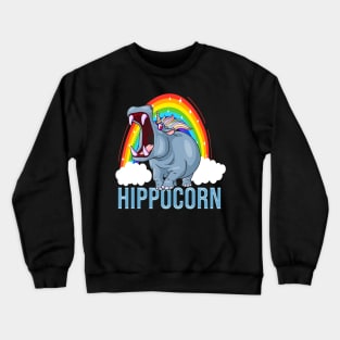 Funny Unicorn Hippo Hippocorn Crewneck Sweatshirt